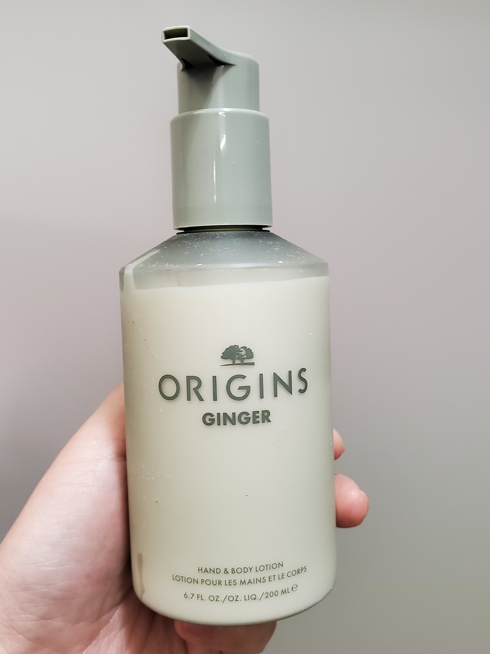 Origins Ginger Hand & Body Lotion - Sage Pump with Cream Bottle